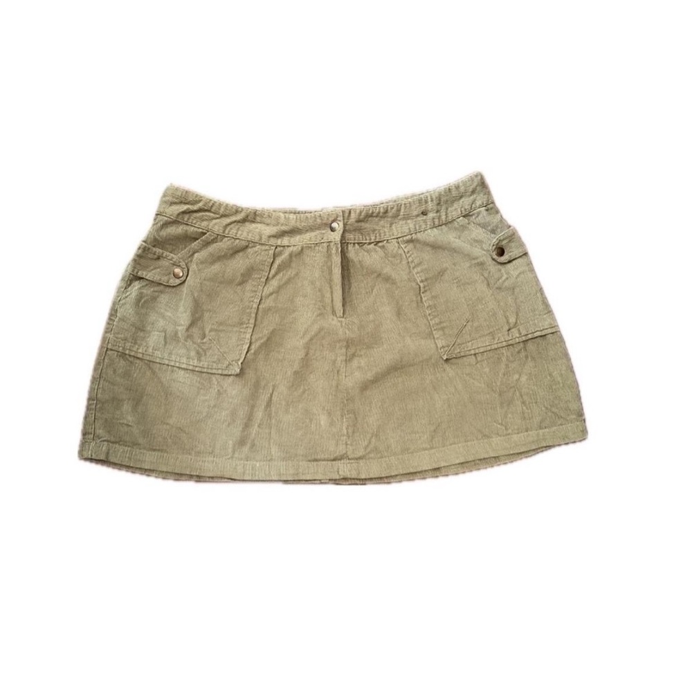 Vintage corduroy army brown mini skirt
